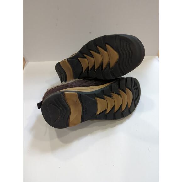 Lands End Womens 420475 Powder Belle Suede Shoe Faux Fur Lace Up Brown 7.5 - Picture 8 of 9